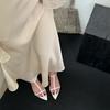 2025 summer fairy wind pointed toe open-toed personality word strap sandals heel buckle women's shoes fashion shoes