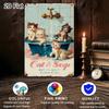 Vintage Retro Metal Tin Sign 8x12 Cute Kittens In Bathtub Funny Cat Bathroom Wall Art Durable 2D Flat Iron Home Decor