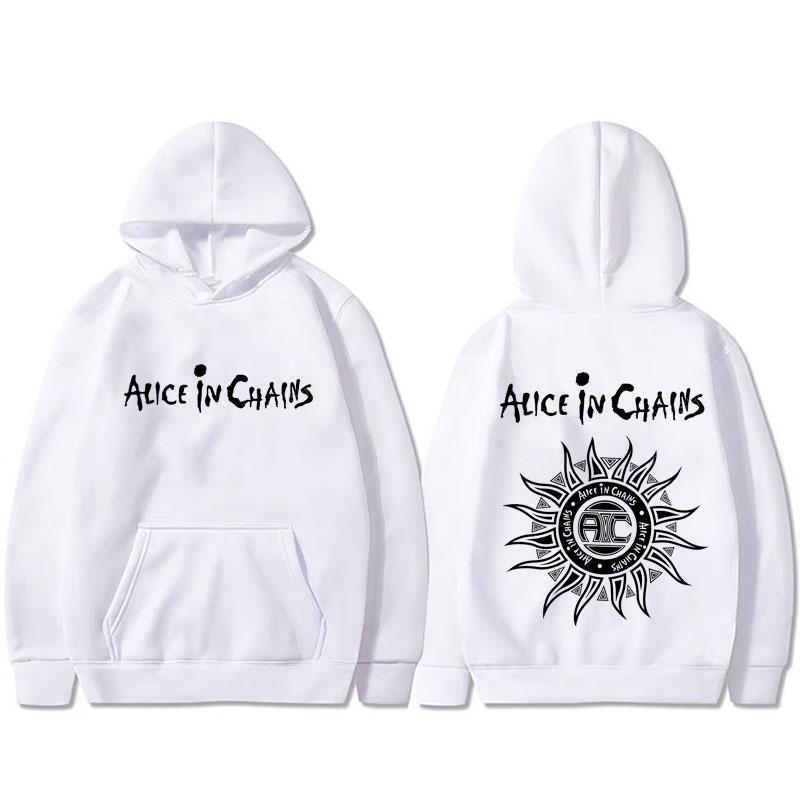 Rockband Alice in Chains Doppelseitiger Druck Hoodie Herren Damen Gothic Punk Streetwear Männermode Vintage Übergroßes Sweatshirt