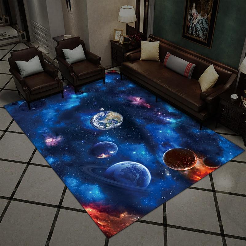 Nordic Carpets for Home Living Room Kids Bedroom Decor 3D Printed Non-slip Area Rugs Parlor Galaxy Space Floor Mats