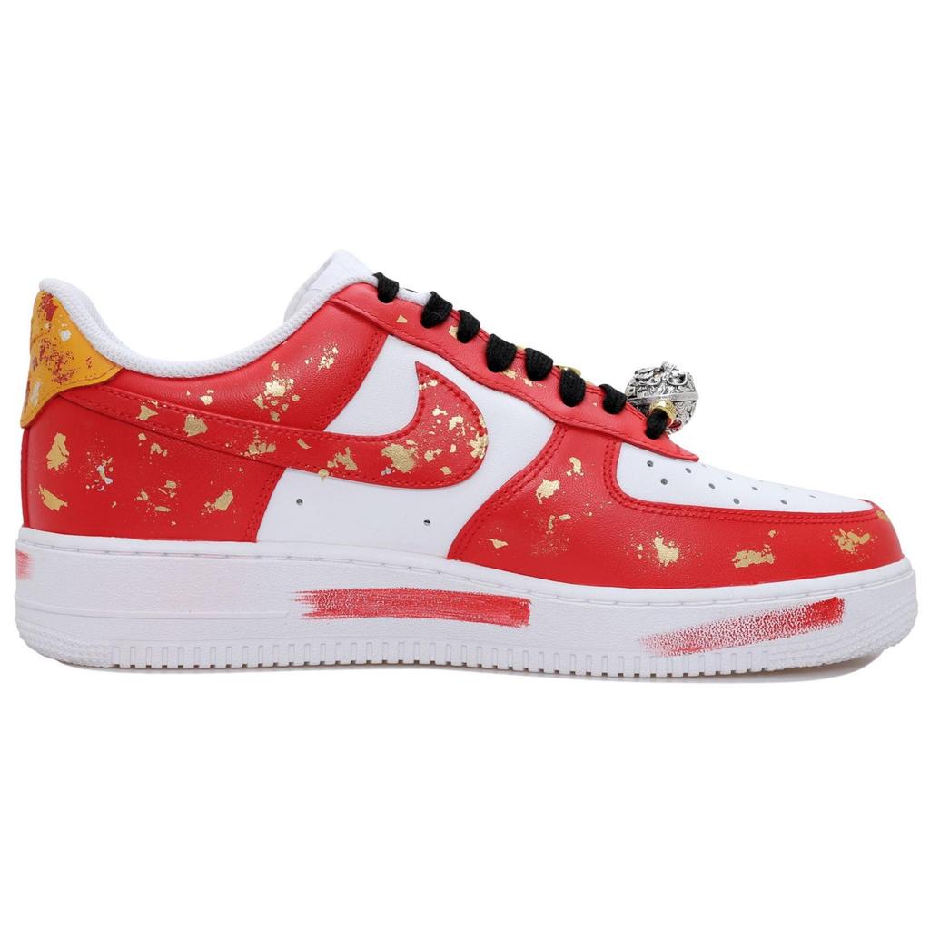 Nike Air Force 1 Low Wealth Blessing Slip Resistant Abrasion Resistant Low Top Skateboard Shoes Men's White Red CW2288-111(Team69-SBOX)