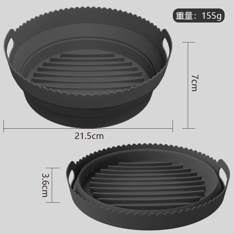 Silicone Air Fryers Oven Baking Tray Pizza Fried Chicken Airfryer Silicone Basket Reusable Airfryer Pan Liner Accessories