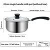 2026 Stainless Steel Milk Pot Non Stick Baby Food Cooker Double Handle Soup Pot For Induction Cooker