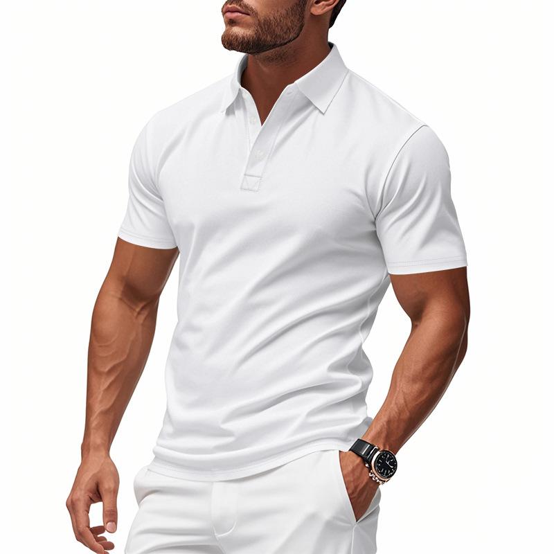 Summer Mens Short Sleeve Button Up Polo Shirts Golf Shirts Fashion Business Casual Male Tops Tees Polo