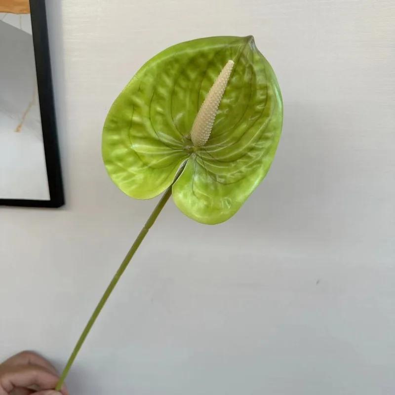 10Pc/lot 3D Printing Palm Artificial Flowers Wedding Hall Layout Home Decoration Fake Anthurium Flowers Party Flower Arrangement