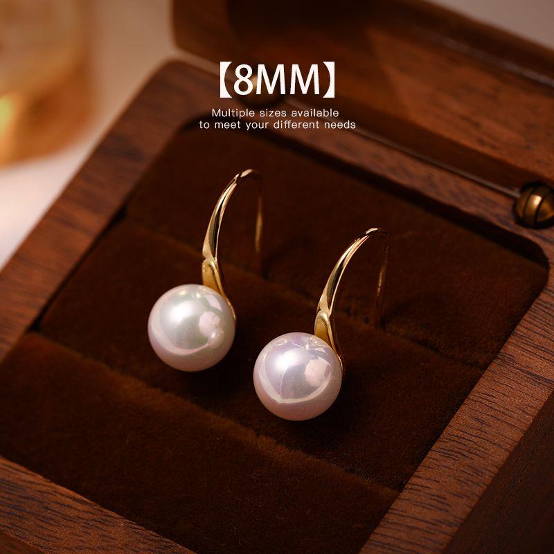 

Shijia High Heels GenOptics Aura Essence Pearl Ear Hook Earrings for Women 2025 New Arrival Fancy Elegant Earrings Work Clothing Earrings Pearl small bulb 8mm