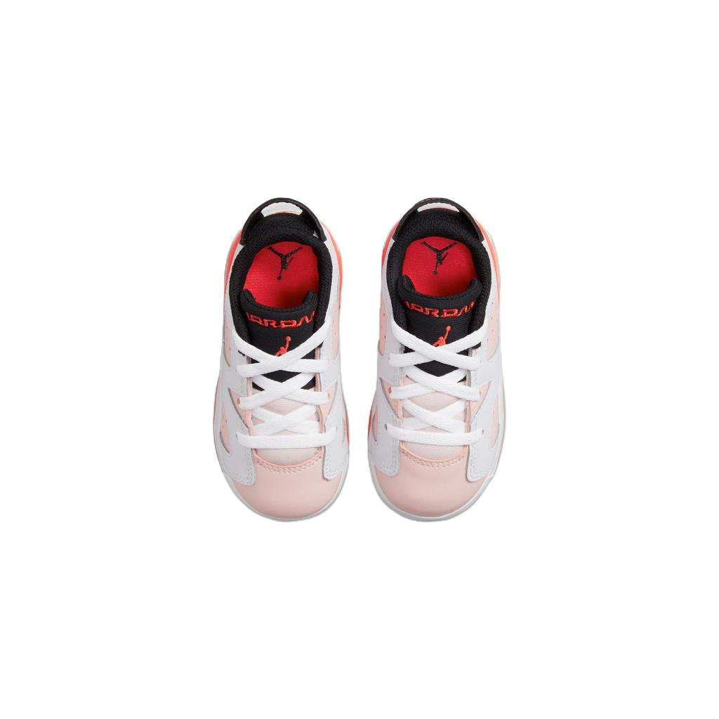 Air Jordan 6 Retro Low TD Atmosphere Baby Sneakers White Infrared-23 Black DV3529-102