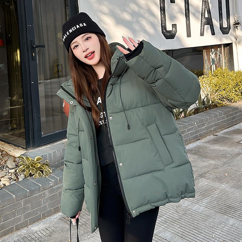 DAFIFY Women's Fashion Casual Fall Winter Solid Color Print Long Sleeve Jackets & Coats Down Coats