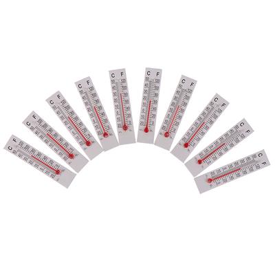 10 Stück 5 cm x 1,1 cm Miniatur-Papier-Karton-Thermometer für den Innenbereich –20–50 °C