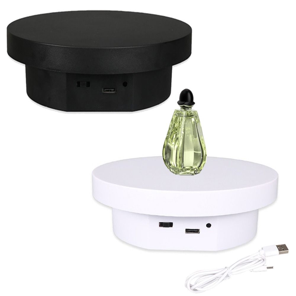Round Shape Electric Turntable 360° Rotating Motorized Jewelry Show Holder  Live Streaming