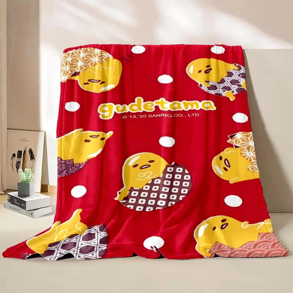 1PC Gudetama Egg Printed Blanket Children Adult Blanket Soft and Warm Bedding for Bed Sofa Outdoor Travel Cover Blanket