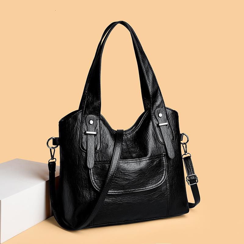 Winter new large-capacity portable shoulder bag trendy soft leather texture bag messenger bag fashionable
