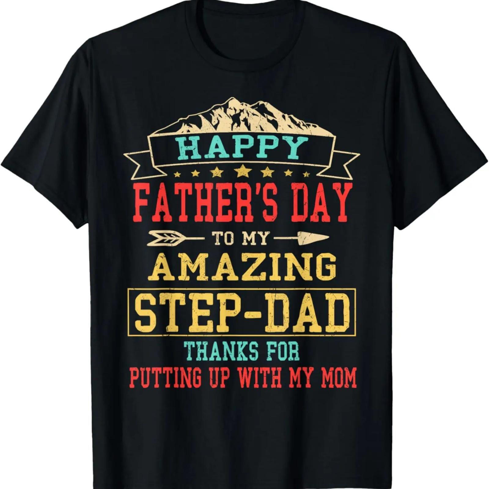 

Happy Father s Day Step-Dad Shirt for Dad Daddy Step-father T-Shirt XXXXXL чёрный