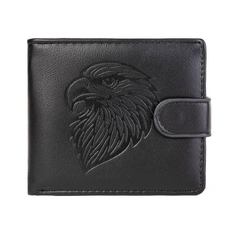 New Embossed Eagle Leather Retro Wallet Men's Multi-functional Business Large-capacity Card Bag Change Bag Portable