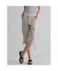 Shirred Capri Pants Beige
