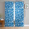 Christmas Snowflake Printed Curtains Pole Bag Decorations Home Room Set Of 2 Made Polyester
