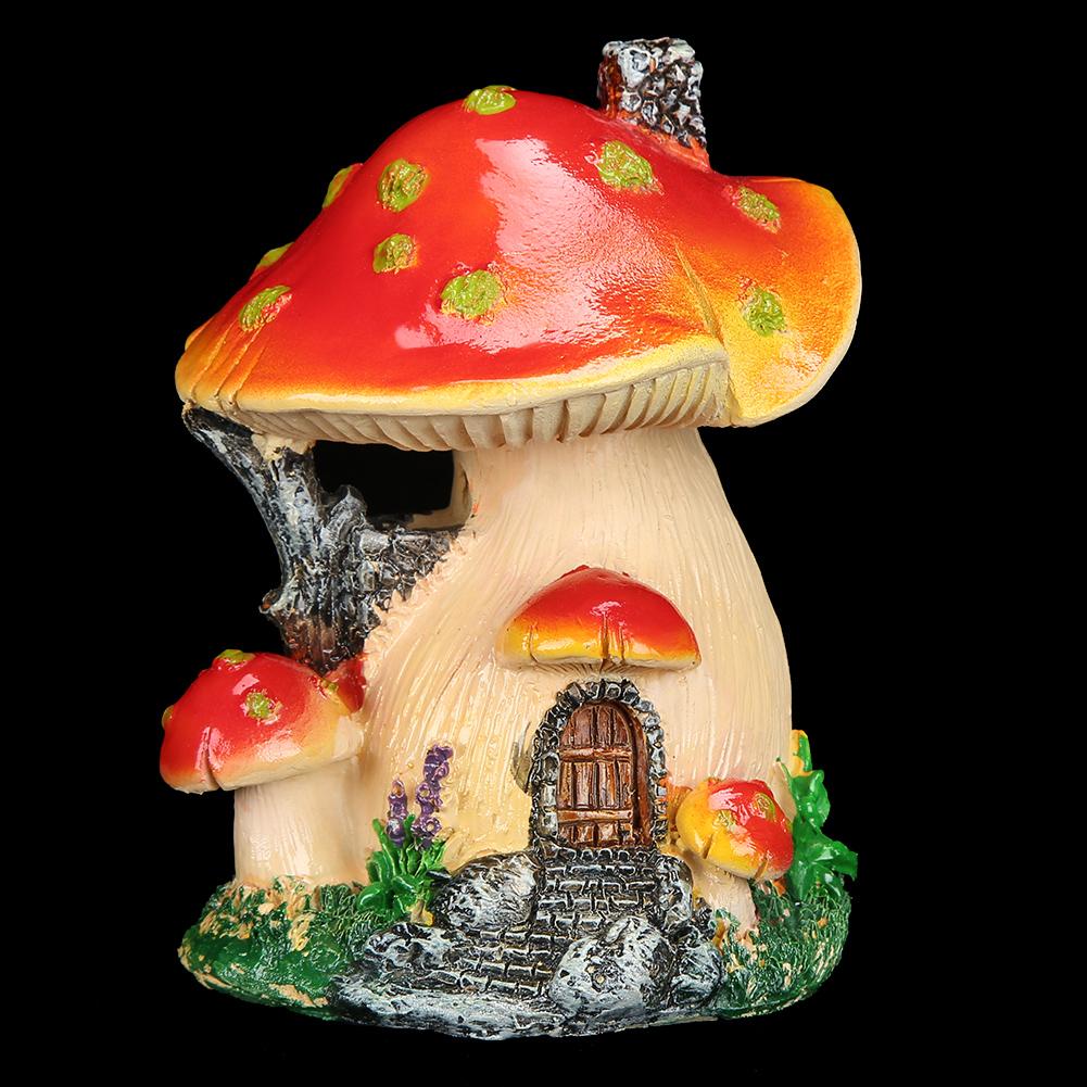 Cute Unique Artificial Mushroom Decor Resin Craft Statue Bonsai Landscape Decoration Ornament