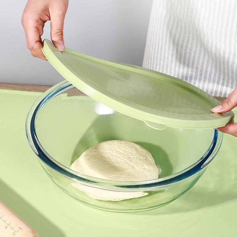 Hitzebeständige Glas-Teigschüssel zum Mischen und Gehenlassen