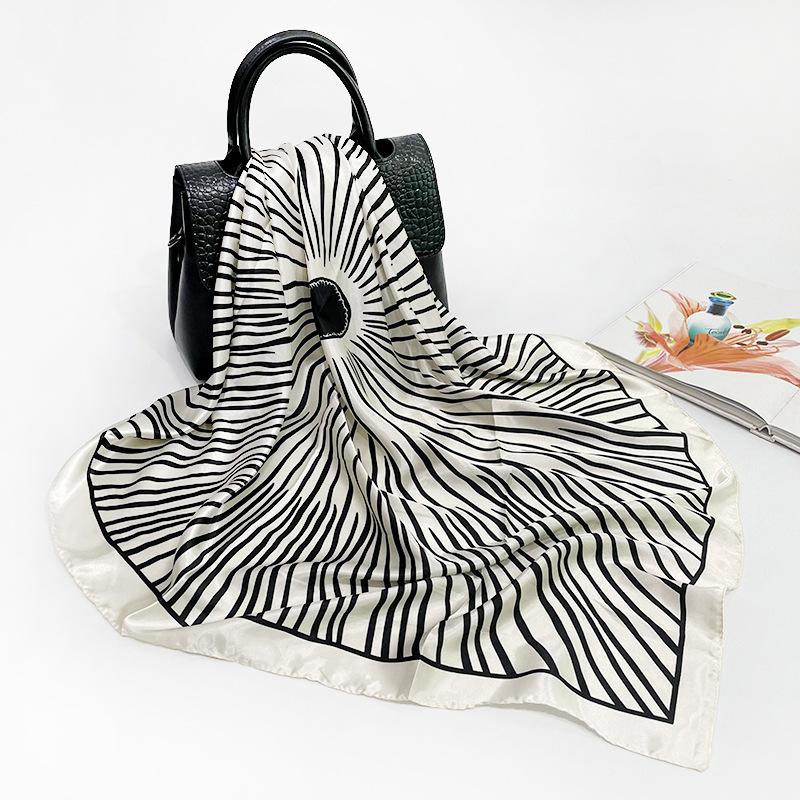 

Высококачественные роскошные шелковые шарфы, повязка на голову, шарфы, шейный шарф для женщин, шелковый шарф с цепочкой, женская декоративная шаль 90*90cm