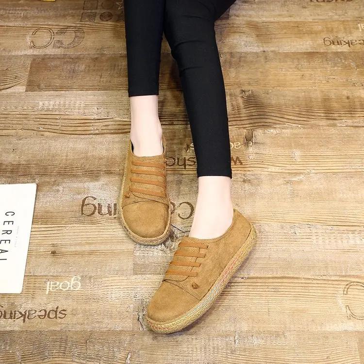G4 Korean Flat Sole Shoe Female Leisure One Word Pedal Thick-soled Bean Shoes Feet Comfortable Lazy Shoes 2024 New
