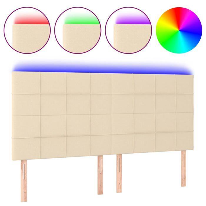 VidaXL LED Headboard Bedroom Furniture Double Bed Accessory Head of Bed Frame Interior Cream 3122435
