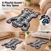 2D Tiger Area Rug Imitation Cashmere Cartoon Carpet Cute Home Decor Carpet  Bedrooms