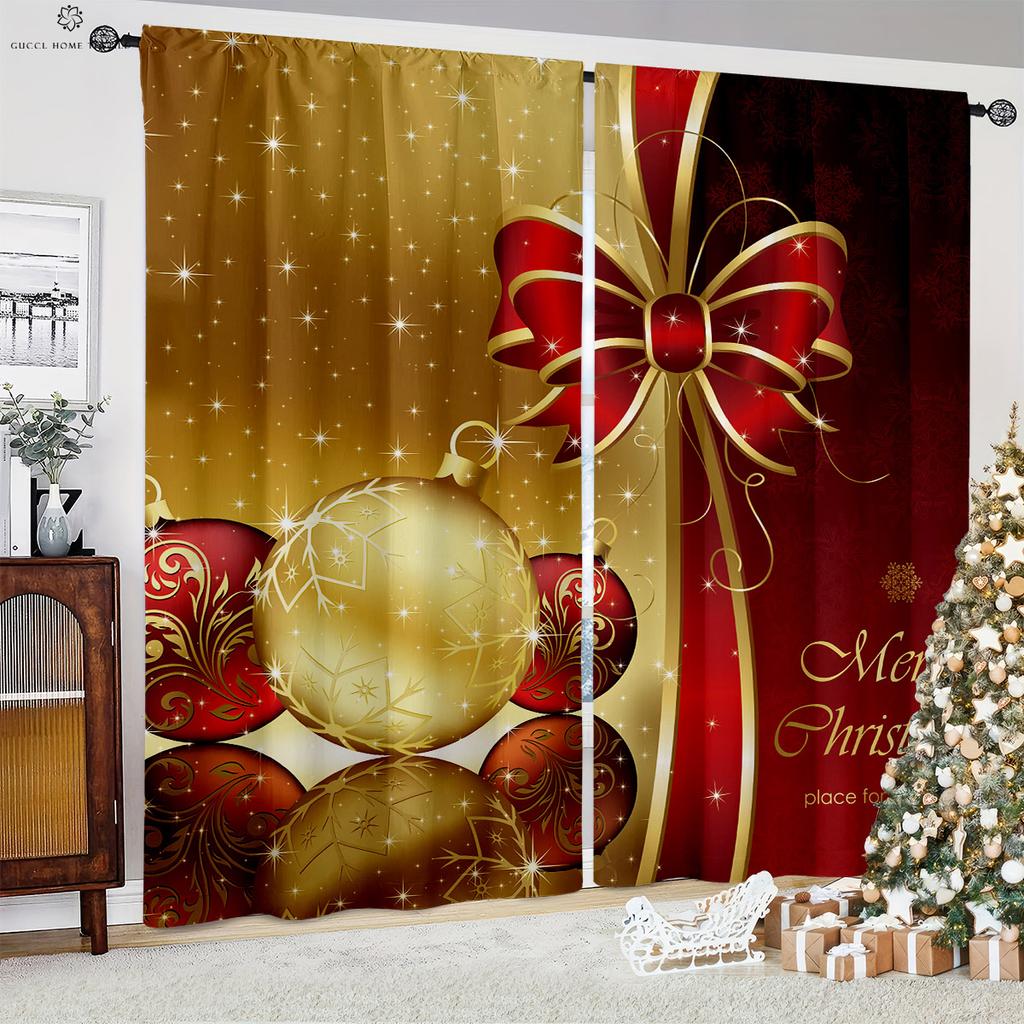 Czerwony samochód choinka 3d drukowane zasłony kieszonka na pręt z włókna poliestrowego pokój dziecięcy restauracja dekoracja świąteczna zasłony