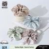 7cm Extra Large Silk Hair Tie - 22 Momme, Large Intestine Ring, 55cm Fabric, Custom Label Available
