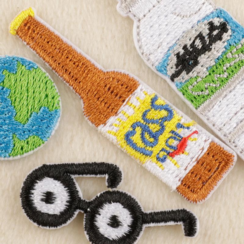 Cartoon Animal & Food Iron-On Embroidery Patches for Clothing, Bags, & Hats