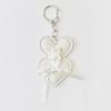 DU MATIN Double Heart Keyring_ivory
