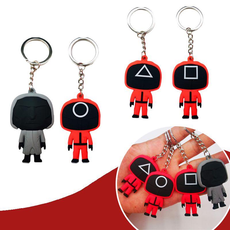 Brelok Kałamarnica Gra Czerwony Strażnik Pracownik Figurka Brelok Zawieszka do Samochodu Plecaka