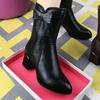 2025 Womens Shoes  New Fashion Thick Sole Ankle Boots Bow Comfortable Waterproof Mid-calf Heels Women Boots