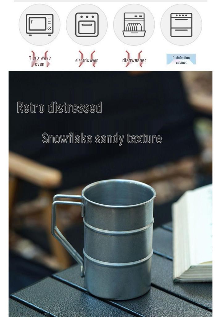 Tasse de camping portable en acier inoxydable 304 pour boissons