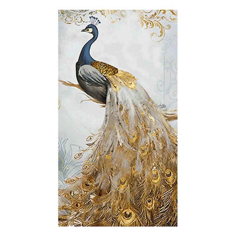 

Легкий Роскошный Стиль Золотой Павлин Полная Алмазная Живопись Настенная Живопись 5d DIY Алмазная Вышивка Крестом Ремесла Декор Картина Безрамная 30x60CM