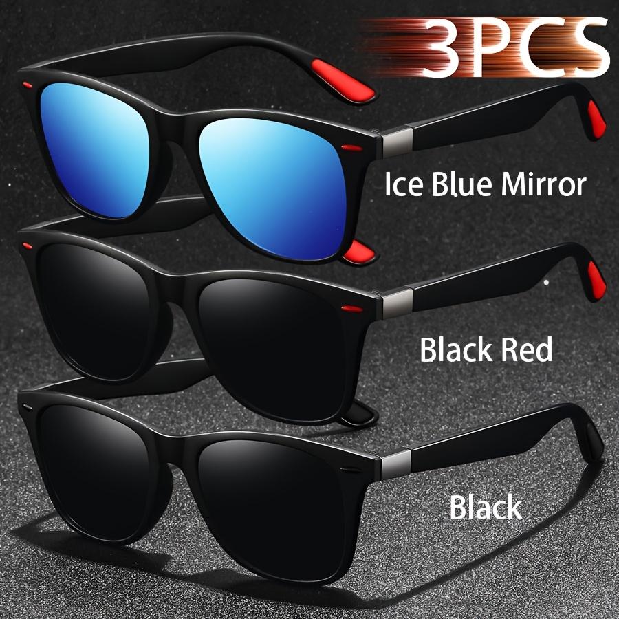 3PCS Fashionable Retro Men Women Shared Square Sunglasses Classic Driving Fishing Travel Tropical Beach Vacation Glasses