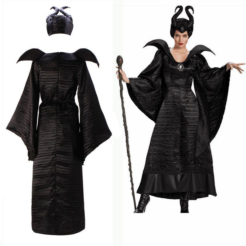 Elegant Adult Maleficent Evil Queen Cosplay Costume Outfit For Noble Ladies