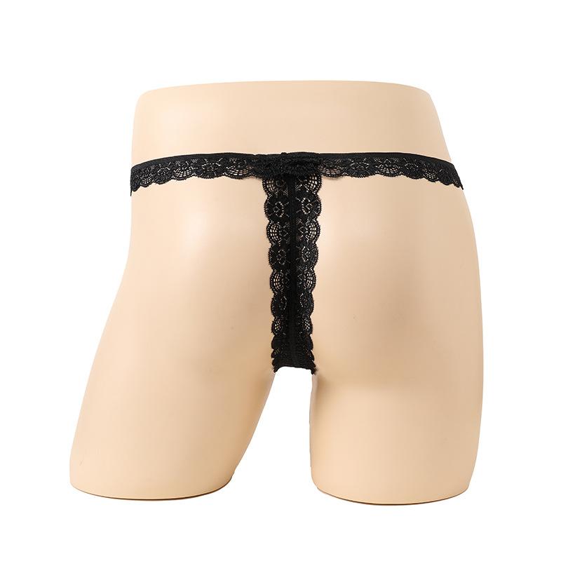 Men's Stretch Panties Pearl Hollow Lace Triangle Sex Underwear Men's Sex Panties