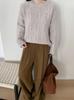 Women's 100% Pure Wool Jacquard Sweater - Autumn/Winter Round Neck Loose Fit