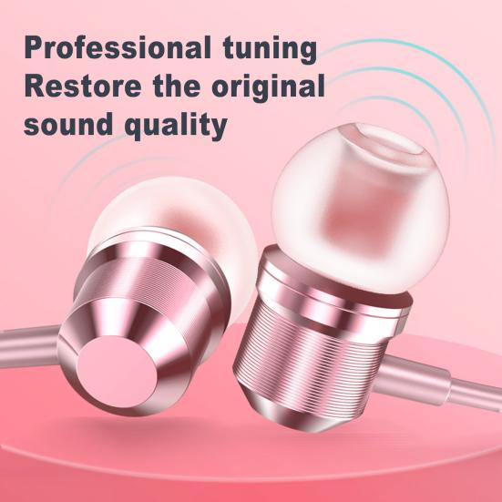 In-ear Wired Earphone Metal Magnetic Subwoofer Mic Volume Control Gaming Headset