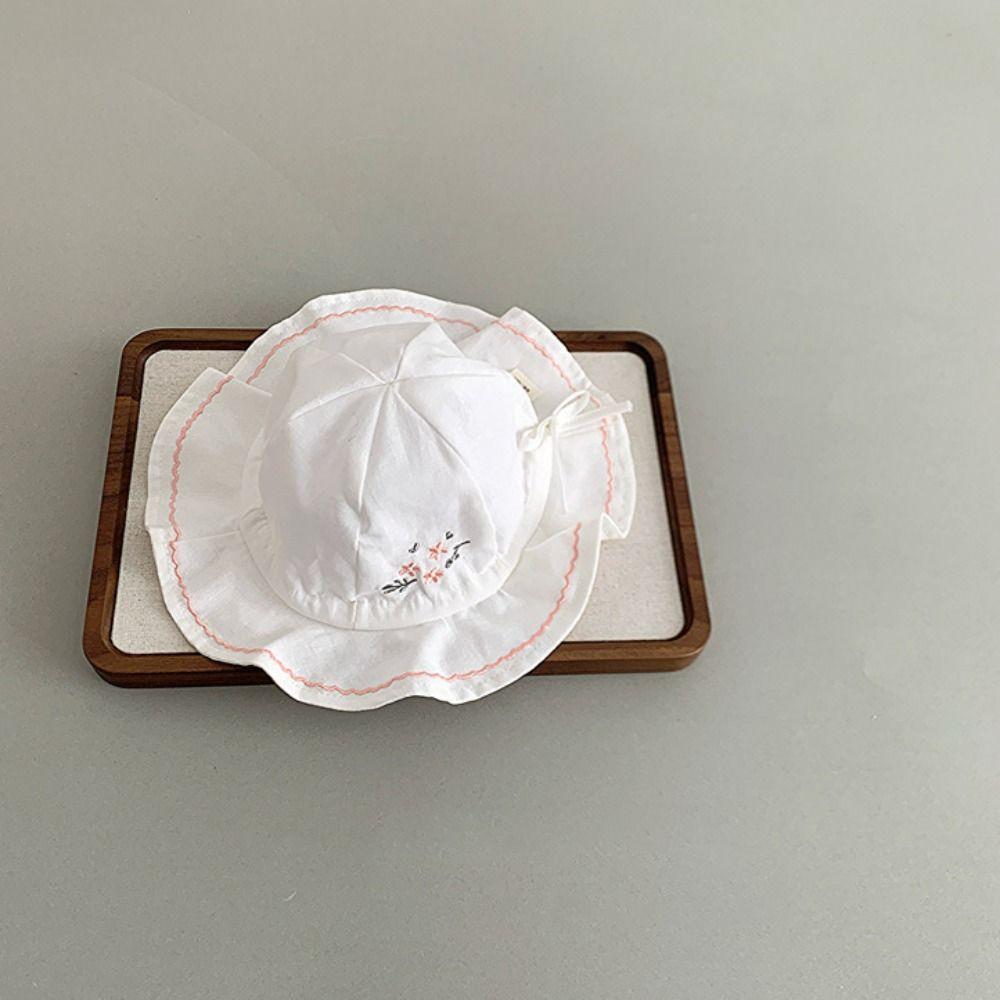 Pleated Baby Sunhat Flower Toddle Fisherman Hat Soft Infant Bucket Hat  Boy