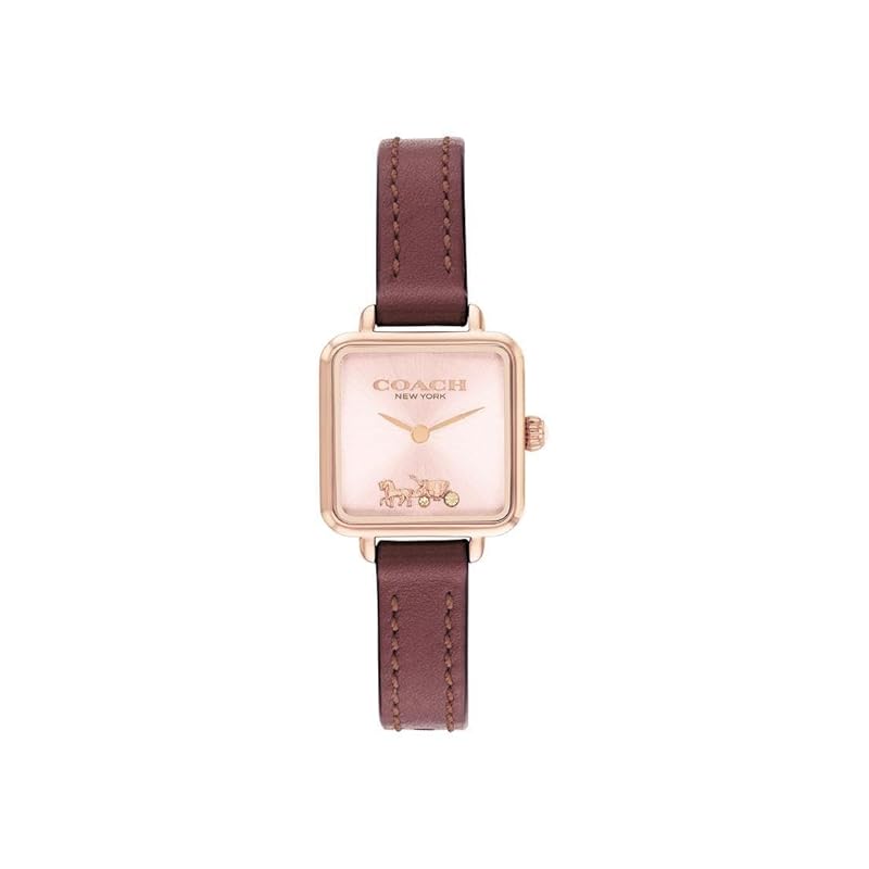 

[coach] watch ladies CASS Cass square pink wine red leather leather belt 14504229 [product]