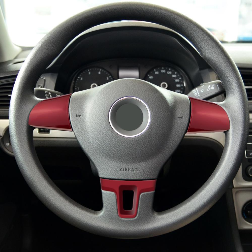 Accessoires de voiture Garniture de volant Autocollant décoratif Étui pour Volkswagen Tiguan Touran Passat 2011-2015 Lavida 2011-2014