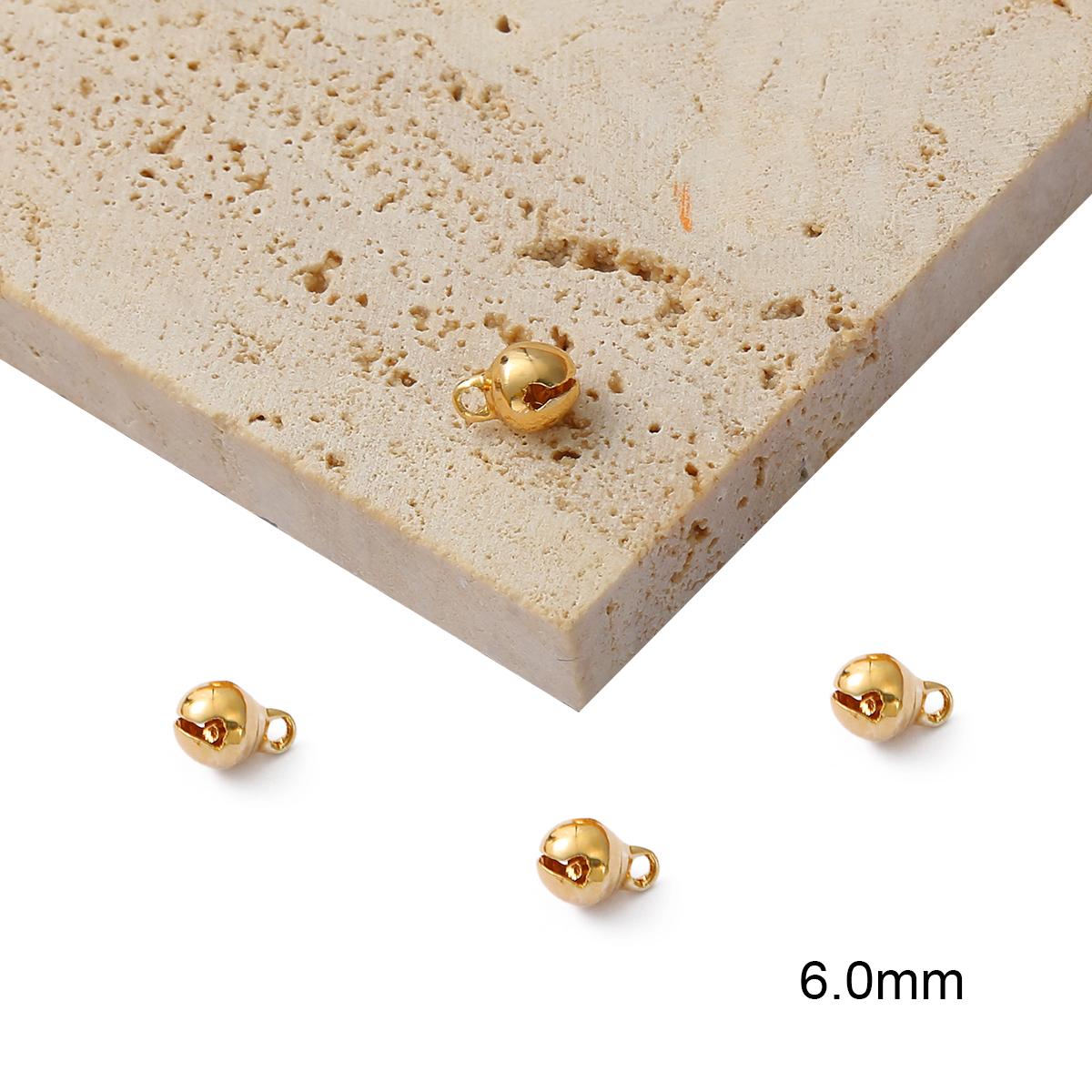 

10 шт./пакет медный колокольчик со слабым звуком для ювелирных изделий ручной работы DIY 6x1.5mm*10pcs золотой