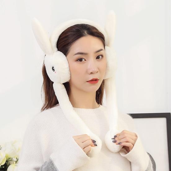 Jumping Earmuffs Fine Plush Cold-resistant Rabbit Design Winter Warm Ear Warmer for Outdoor
