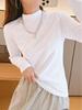 Women's Pure Cotton White Long Sleeve Slim Fit Base Layer Top for Autumn/Winter 2025