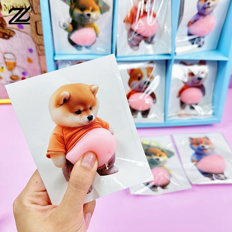 3D Cute Squeezeable Shiba Inu Puppy Sticker Phone Decoration Children's Party Favor Festival Supplies Gift For Kids