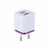 Dual Port 2-USB Mobile Phone Charger with EU/US Plug