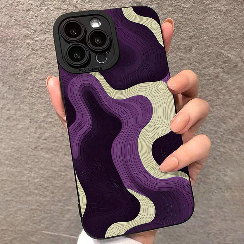 Line Graffiti Phone Case For iPhone 17 16 Pro Max 15 14 13 12 11 XS XR X 7 8 Plus 16E 17E Air Shockproof Matte Soft Bumper Cover