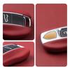 Luxury Genuine Leather For Porsche Boxster Cayman Panamera Cayenne Macan 718/911 Taycan Car Key Case Cover Protective Keychain