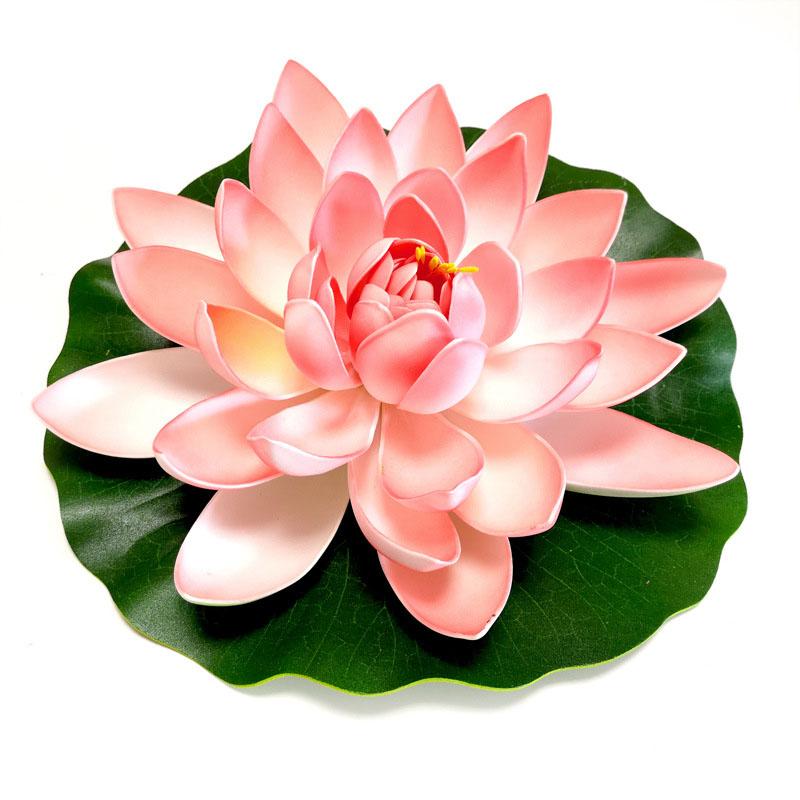 10/17/28/40/60cm Lotus Artificial Flower Floating Fake Lotus Plant Lifelike Water Lily Micro Landscape for Pond Garden Decor